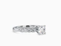 Exquisite Aura Round Shape Brilliant Cut Diamond Wide Multi Stone Prong Set Solitaire Ring