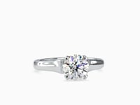 Haute Couture Round Shape Brilliant Cut Diamond Cathedral Setting Solitaire Ring