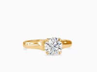 Haute Couture Round Shape Brilliant Cut Diamond Cathedral Setting Solitaire Ring