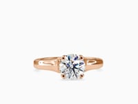 Haute Couture Round Shape Brilliant Cut Diamond Cathedral Setting Solitaire Ring