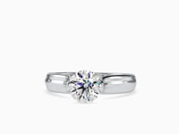 Luxe Majesty Round Shape Brilliant Cut Diamond Idiosyncratic Prong Set Solitaire Ring