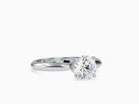 Opulent Essence Round Shape Brilliant Cut Diamond Queen Cap Type Prong Set Solitaire Ring