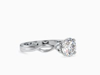 Royal Radiance Round Shape Brilliant Cut Diamond Twisted Solitaire Ring