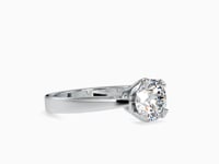 Majestic Sparkle Round Shape Brilliant Cut Diamond Four Prong Set Solitaire Ring