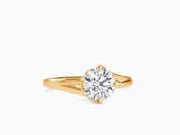 Exquisite Aura Round Shape Brilliant Cut Diamond peculiar Prong Set Solitaire Ring