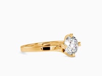 Regal Sparkle Round Shape Brilliant Cut Diamond Fancy Prong Set Solitaire Ring