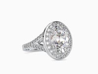 Brilliance Oval Shape Diamond With Round Stone Magnificent Halo Ring