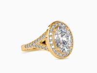 Brilliance Oval Shape Diamond With Round Stone Magnificent Halo Ring