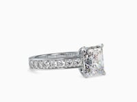 Forever One Radiant Shape Diamond Channel Setting Beauteous Solitaire Ring