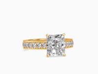 Forever One Radiant Shape Diamond Channel Setting Beauteous Solitaire Ring