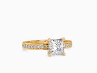 Elegance Eternal Princess Shape Diamond With Side Multi Stone Channel Set Solitaire Diamond