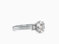 Eternal Radiance Oval Shape Diamond With Side Baguette Diamond Three Stone Ring