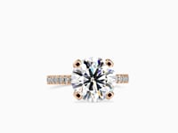 Dazzling Round Shape Brilliant Cut Diamond Side Prong Set Multi Stone Solitaire Ring