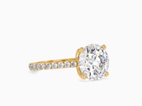 Forever Glamour Round Shape Brilliant Cut Diamond Cathedral Setting Solitaire Ring