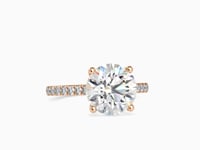 Forever Glamour Round Shape Brilliant Cut Diamond Cathedral Setting Solitaire Ring