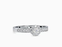 Elysian Round Shape Brilliant Cut Diamond Cluster Set Side Multi Stone Channel Set Ring