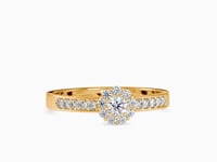 Elysian Round Shape Brilliant Cut Diamond Cluster Set Side Multi Stone Channel Set Ring