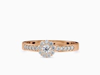 Elysian Round Shape Brilliant Cut Diamond Cluster Set Side Multi Stone Channel Set Ring