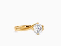 Enchantment Round Shape Brilliant Cut Diamond Crossover Set Solitaire Ring