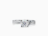 Opulence Round Shape Brilliant Cut Diamond Cross Prong Set Artistic Solitaire Ring