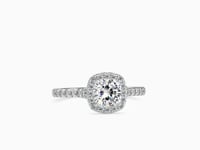 Royal Radiance Cushion Shape Brilliant Cut Diamond Shank Channel Set Halo Ring