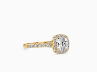 Royal Radiance Cushion Shape Brilliant Cut Diamond Shank Channel Set Halo Ring