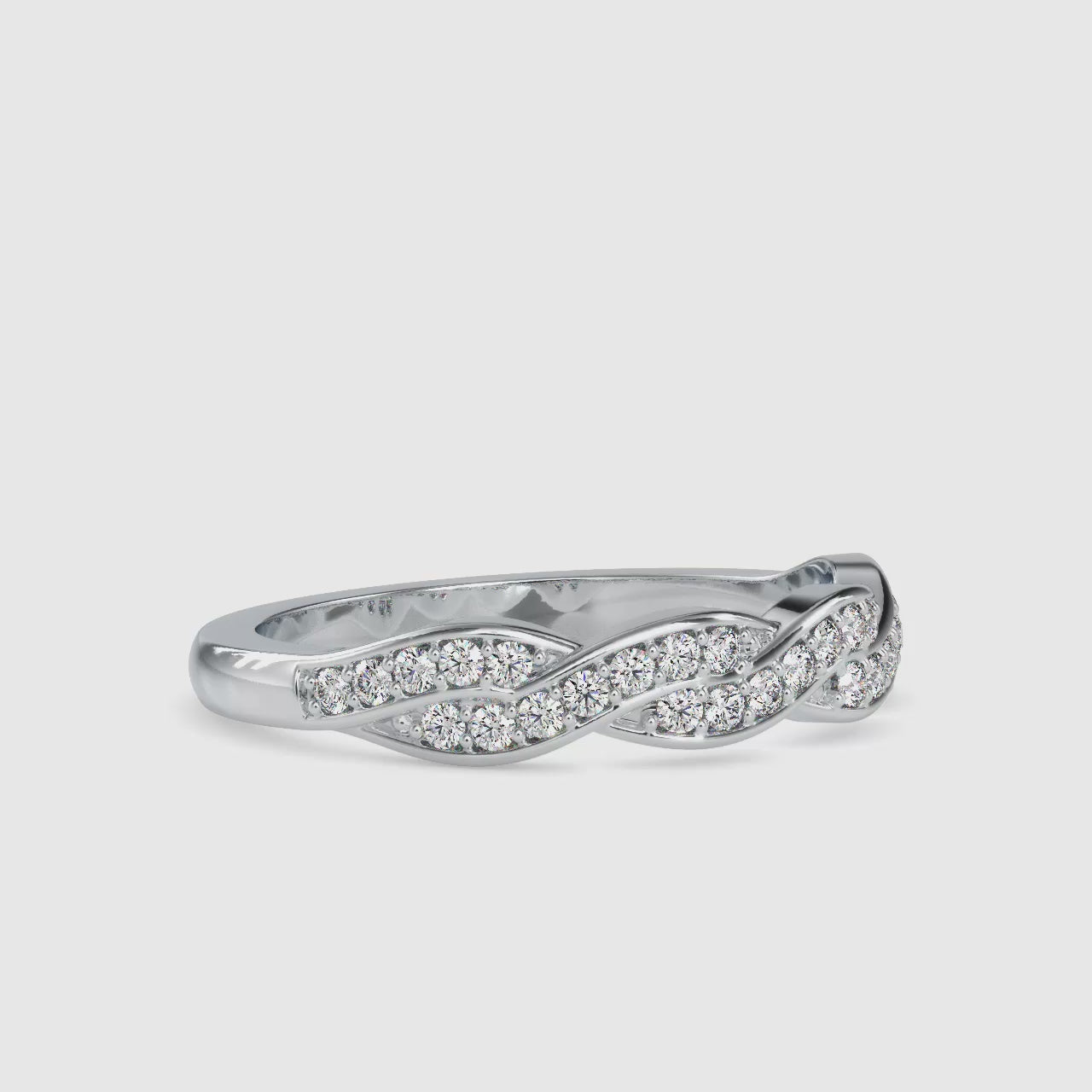 Elegance Spiral  Round Shape Diamond Twisted Infinity Ring