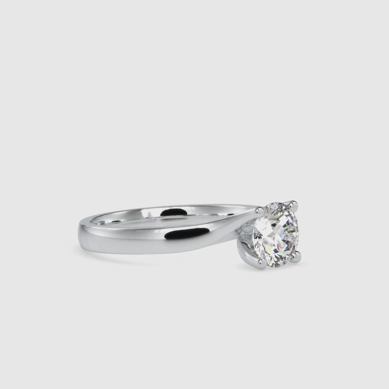 Imperial Splendor Round Shape Brilliant Cut Diamond Bypass Solitaire Ring