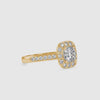 Eternal Sparkle Cushion Shape Diamond side Stone winsome Halo Ring