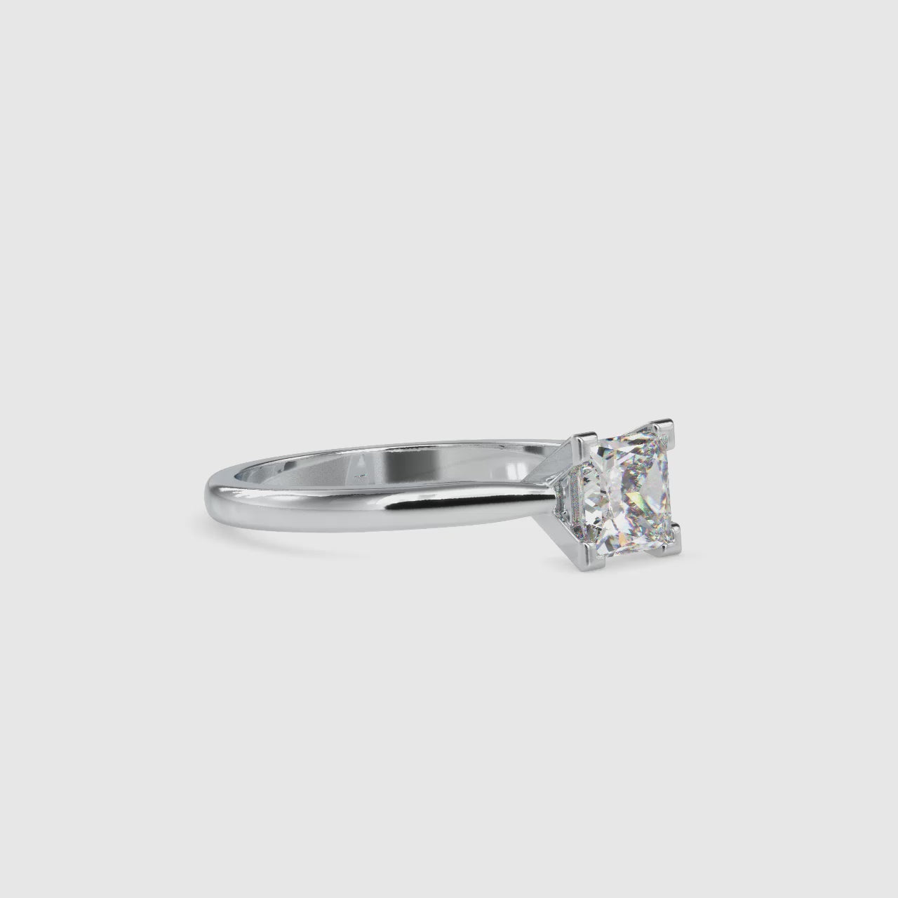 Aurora Princess Shape Diamond Cathedral Setting ravishing Solitaire Ring