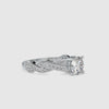 Radiant Round Shape Diamond prepossessing Twisted Solitaire Ring