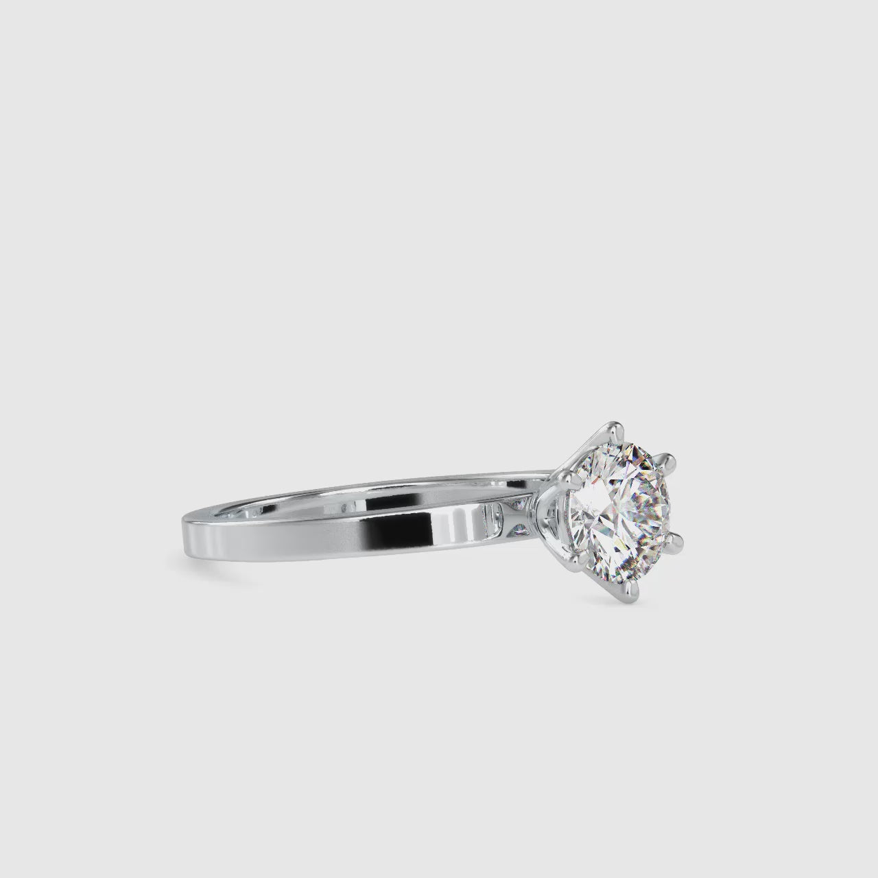 Majestic Round Shape Brilliant Cut Diamond Cathedral setting Solitaire Ring